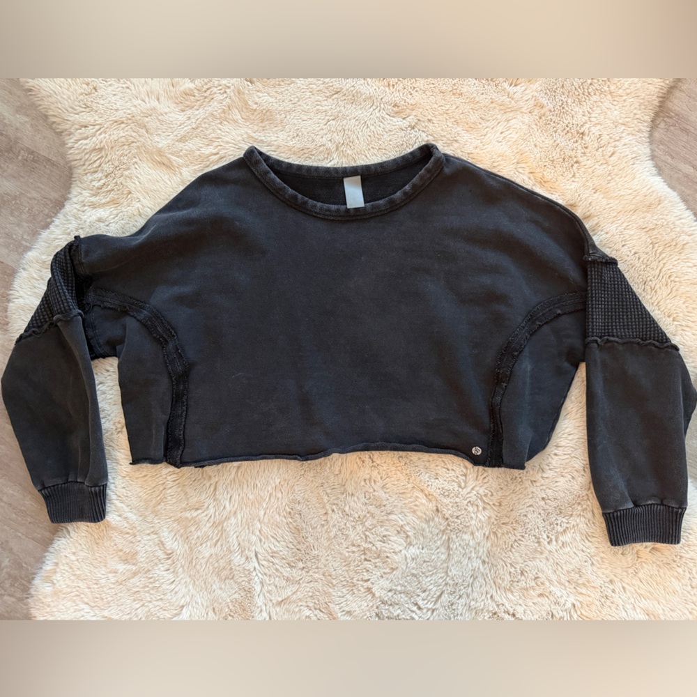 Women's Black Cropped Sweatshirt AS revival M